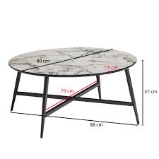 Ein wohnzimmertisch aus glas zeichnet sich meist durch sein schlichtes und modernes design aus. Couchtisch Rund 88x37x88 Cm Mit Marmor Optik Weiss Artkomfort
