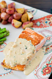 Pan Crisped Salmon With Light Garlic Dijon Cream Sauce Cook Like A Champion Recipe Food Recipes Seafood Recipes