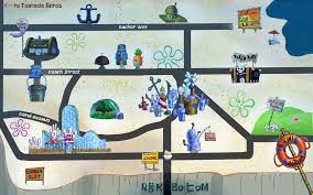 A Map Of Bikini Bottom Maps Interestingmaps Interesting Spongebob Wallpaper Spongebob Painting Cartoon Wallpaper
