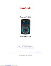 The digital fm radio allows you to access local radio stations around the world. Sandisk Sdmx11r 1024k A70 Sansa Clip 1 Gb Digital Player Manuals Manualslib