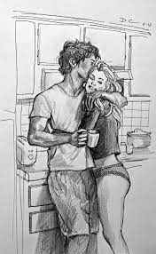 My Fire For You Will Burn Forever My Heart Chose You There Is No Couple Drawings Cute Couple Drawings Love Drawings