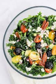 Blackberry Blue Cheese Kale Salad Sprinkles Sea Salt Recipe Cucumber Recipes Salad Crab Salad Recipe Salad Recipes