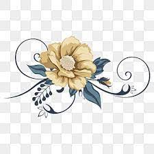 Golden Flower Ornament Vector Illustration Floral Ornament Design Png And Vector With Transparent Background For Free Download Vector Flowers Geometric Backdrop Flower Clipart