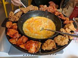 Korean fried chicken is the best fried chicken. I Ate Korean Fried Chicken Cheese Fondue Food