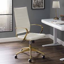 Modway Jive Gold Stainless Steel Highback Office Chair In 2020 Office Chair Design Gold Office Chair White Office Chair