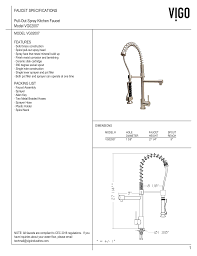 Maybe you would like to learn more about one of these? Vigo Vg02007stk2 Zurich Stainless Steel 1 Handle Deck Mount Pull Down Handle Lever Commercial Residential Kitchen Faucet Installation Guide Manualzz