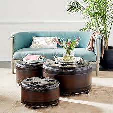 This coffee table is a great representant of country style. Harper Willow Dark Brown Wood Tufted Faux Leather Ottomans With Brass Studs 46 8 Pound Collective Weight Set Of 3 57993 At Tractor Supply Co