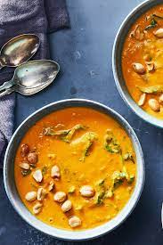 Slow Cooker Curried Sweet Potato Soup With Coconut And Kale Recipe Recipe Slow Cooker Curry Recipes Sweet Potato Soup
