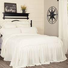Delicate cotton voile comforter with ruching all over. Annabelle Antique White Ruffled Bedspread Queen Piper Classics