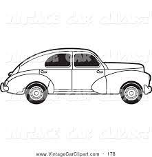 Clipart Of A Old Fashioned Vintage Black And White Peugeot Car With Tinted Windows By Lal Perera 178 Auto