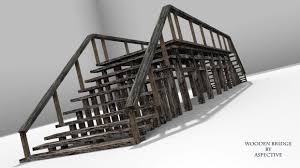 Wooden Bridge Royalty Free 3d Model Preview No 1 Wooden Wooden Bridge 3d Model