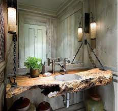 For each of the 10 available wood sink models, you can choose from over 10 different types of wood. Wood Log For Your Bathroom Sink Rustic Bathrooms Rustic Bathroom Designs Rustic House