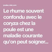 Coryza Ou Rhume Chez La Poule Comment Le Soigner Rhum Poule Vermifuge