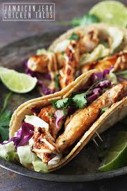 Jamaican Jerk Chicken Tacos Creme De La Crumb Food Jamaican Recipes Recipes