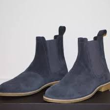 Men's handmade chelsea boots in dark brown suede leather with beige elastic band. Mens Dark Gray Suede Chelsea Boots Men Chelsea Ankle High Boots Crepe Sole Rangoli Collection Online Store Powered By Storenvy