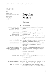 As well as a book critique, an article one consists of: Http Www Dhi Ac Uk Blogs Intoxicantsproject Wp Content Uploads Sites 13 2017 05 11 Drink Politics And Song Popular Music Pdf