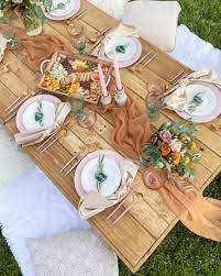 Boho Picnic Tables Eventlyst Boho Picnic Picnic Decorations Picnic Table Decor