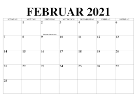 Der februar, benannt nach dem römischen reinigunsfest februa (lateinisch februare „reinigen), ist mit 28 oder 29 tagen der kürzeste monat des jahres. Druckbare Februar Kalender 2021 Zum Ausdrucken Pdf Excel Word The Beste Kalender