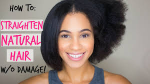 Crochet straight hair for black women. Natural Hair How To Straighten Hair Without Heat Damage Youtube
