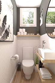 blanc anthracite bois idee toilettes deco wc rangement wc