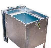 lithium-ion battery storage container, 24-gal, galvanized steel,  pyrobubbles filling material