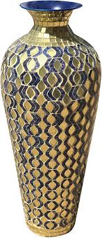 First class family home with blue, pink and gold decor. Decorshore Bella Palacio Decorative Metal Floor Vase With Glass Mosaic At Best Cost