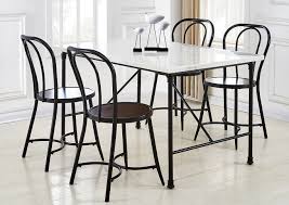 The glossy white finish radiates modern charm. Claire White Marble Top Dining Table Ivan Smith Furniture