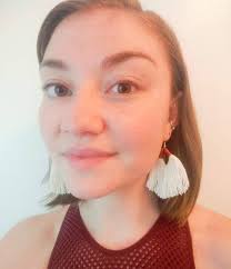 Split-tassel Earrings, Brick Color With Natural Cotton, Handmade Jewelry