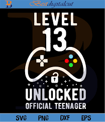 Level 13 unlocked official teenager by g from flipkart.com. Level 13 Unlocked Official Teenager Svg Birthday Svg 13th Birthday Bestdigitalcut