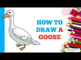 How to draw a goose easy and step by step. How To Draw A Goose In A Few Easy Steps Drawing Tutorial For Kids And Beginners Youtube