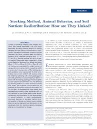 Tutto questo consultabile in tabelle generali e relative in continuo aggiornamento. Pdf Stocking Method Animal Behavior And Soil Nutrient Redistribution How Are They Linked