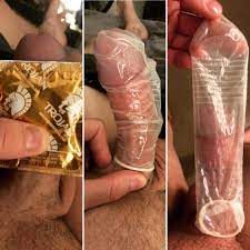 I tried on a condom that my gf's bull left last time he fucked her. He  fills it out completely.. : r/Cuckold