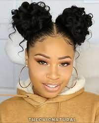 Two Bun Hairstyle Tutorial In 2021 Black Beauty Hair Curly Hair Videos Natural Hair Styles