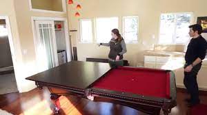 In a traditional game room,. Using The Pool Table Dining Table Conversion Top In The Guest House Youtube
