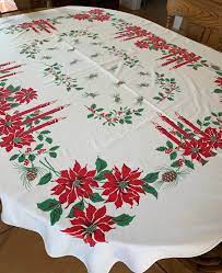 Pin On Vintage Christmas Tablecloths On Etsy
