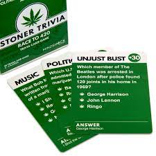 Play along with this great quiz and learn more about weed. Stoner Trivia Race To 420 Card Game Hippie Shop
