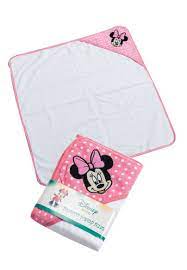 Mickey and minnie hooded towel. Disney Minnie Mouse Baby Madchen Kapuzen Soft Bath Gepunktete Handtuch 76x76 Cm Ebay