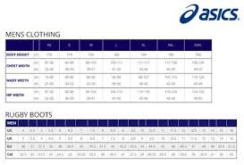Asics Size Chart First Xv Rugbystuff Com