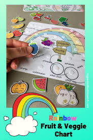 kids fruit and veggie chart peas in the pod theme rainbow