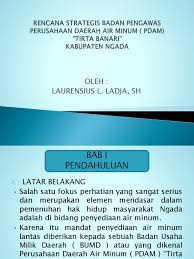 Uraikan beberapa aspek penting dalam pengawasan organisasi atau perusahaan. Rencana Strategis Badan Pengawas Perusahaan Daerah Air Minum