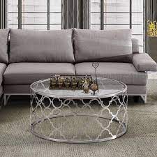 Ships free orders over $39. Florence Round Silver Quatrefoil Coffee Table