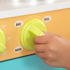 This wooden play kitchen is cute, colorful and built to last! Kidkraft Deluxe Big And Bright Wooden Play Kitchen With Play Phone Neon Colors Walmart Com Walmart Com