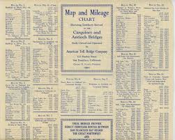 Map And Mileage Chart Showing Territory Served By The Carquinez And Antioch Bridges Built Owned And Operated By American Toll Bridge Company These