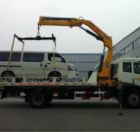 FAW 3-10 tons Road Wrecker Mounted Articulated Boom Crane ...