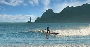 Surfing At Wainui Beach North Of Gisborne On The East Coast Of New Zealand With Tuahine Point In The Backg New Zealand South Island New Zealand Beach Surfing