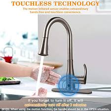 Kitchen sink faucet stainless steel single lever brushed nickel cold water tap. Touchless Kitchen Faucet Kitchen Sink Faucet With Pull Down Sprayer Dual Function Pull Out Spray Head One Hole And 3 Hole Deck Mount Single Handle For Automatic Motion Sensor Brushed Nickel Pricepulse