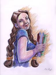 A College Girl Pen Drawing Drawings Ink Pen Drawings