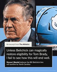 Congratulations, North Carolina. You managed to hire someone completely  unqualified to be your next football coach. What a mistake.  https://www.nytimes.com/athletic/5985593/2024/12/11/bill-belichick-north-carolina-college-coach/?utm_medium  ...
