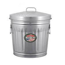 Behrens Galvanized Steel Trash Can With