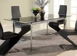 The glass top table and 4 leather chairs. Black Glass Extendable Dining Table With Chrome Legs Philadelphia Pennsylvania Chtar